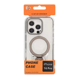 iPhone 16 Pro Skal Ringstativ MagSafe Grå Transparent