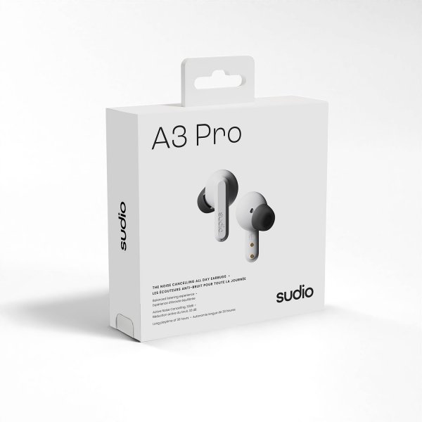 Sudio Trådlösa Hörlurar A3 Pro ANC Fog White