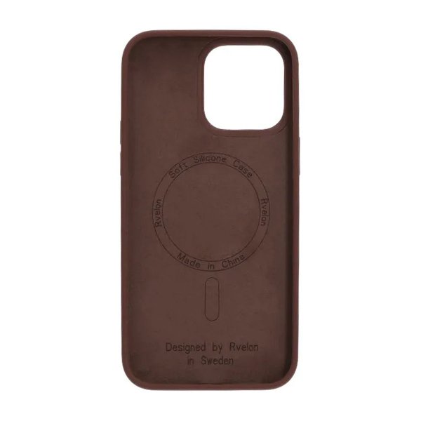 Rvelon iPhone 14 Pro Max Skal Silikon MagSafe Brun
