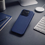 Mujjo iPhone 17 Pro Max Skal Full Leather Case MagSafe Monaco Blue