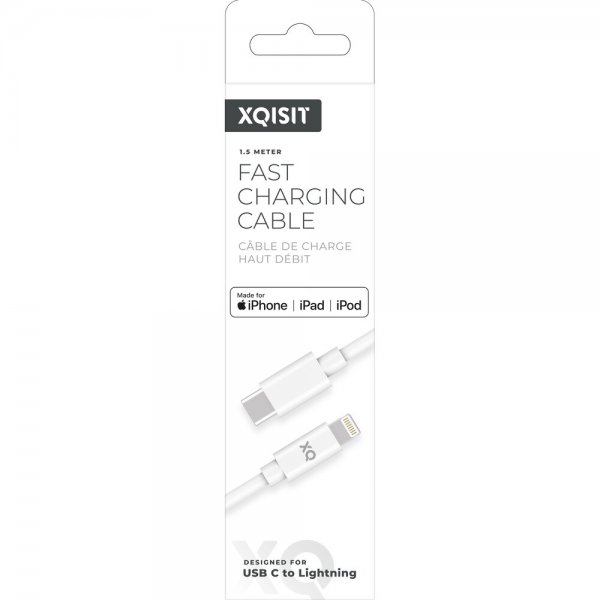 Xqisit USB-C till Lightning Kabel 1.5 m Vit
