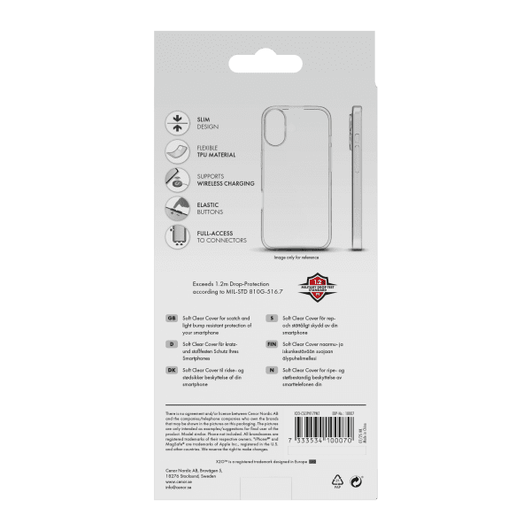 X2O iPhone 17 Pro Max Skal Soft Clear Cover Transparent