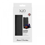 X2O iPhone 17 Pro Max Fodral Classic Wallet Svart