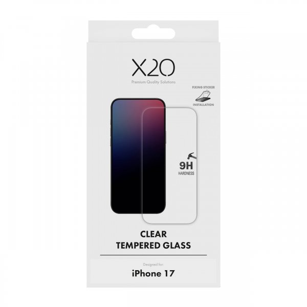 X2O iPhone 17 Skärmskydd Härdat Skyddsglas 9H