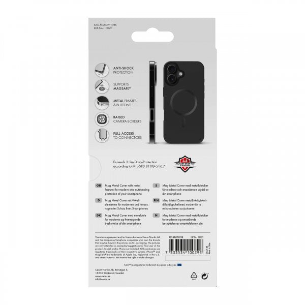 X2O iPhone 17 Skal Mag Metal Svart