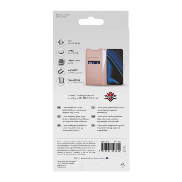 X2O Samsung Galaxy A17 Fodral Classic Wallet Roseguld