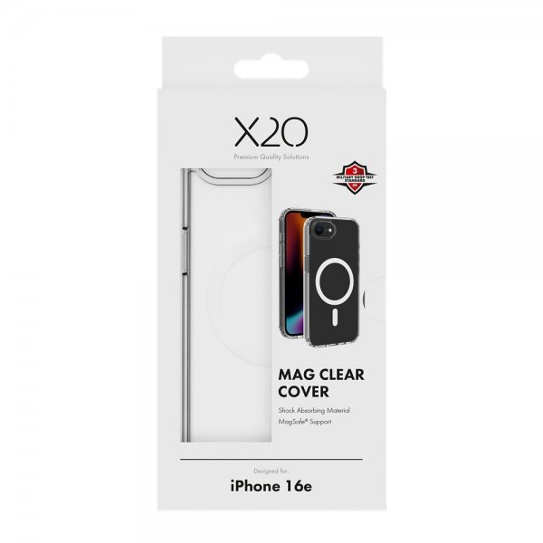X2O iPhone 16e/17e Skal Mag Clear Transparent