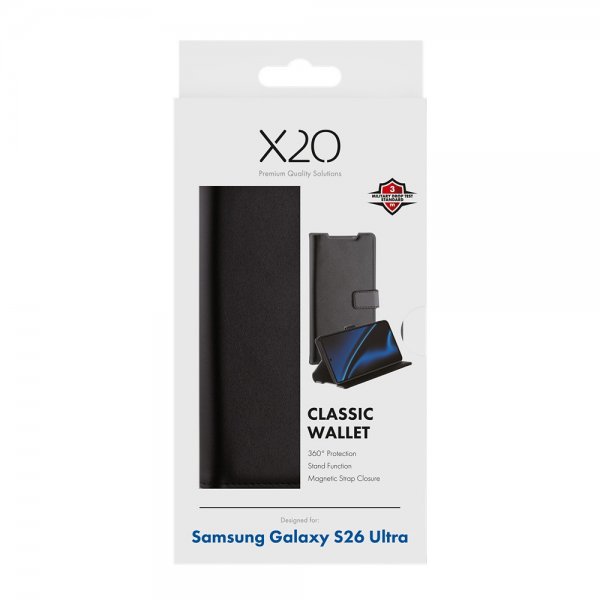 X2O Samsung Galaxy S26 Ultra Fodral Classic Wallet Svart