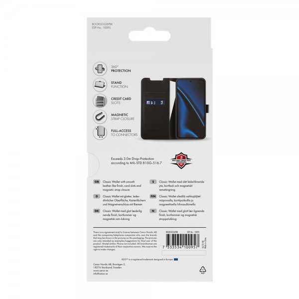 X2O Samsung Galaxy S26 Plus Fodral Classic Wallet Svart