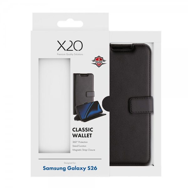 X2O Samsung Galaxy S26 Fodral Classic Wallet Svart