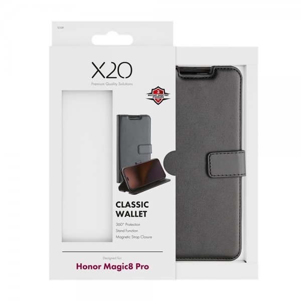 X2O Honor Magic 8 Pro Fodral Classic Wallet Svart