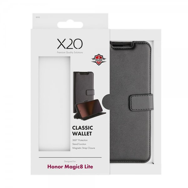 X2O Honor Magic 8 Lite Fodral Classic Wallet Svart