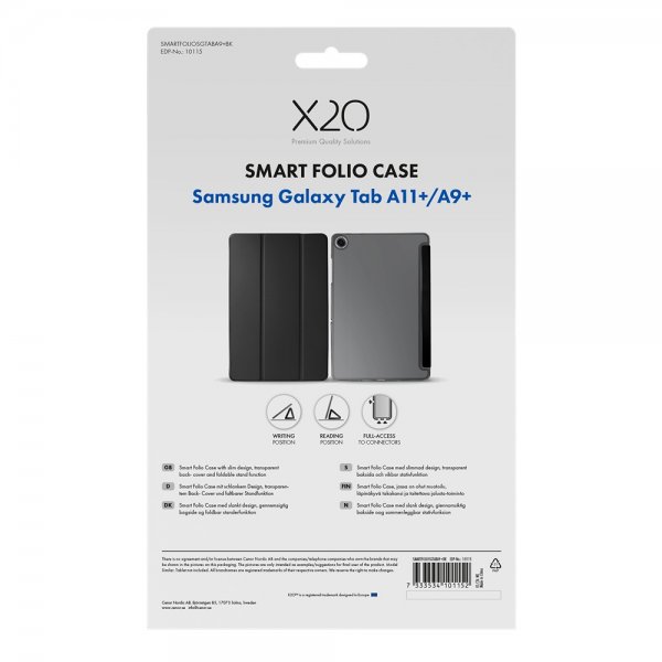 X2O Samsung Galaxy Tab A9 Plus/A11 Plus Fodral Smart Folio Svart