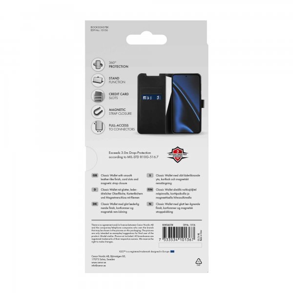 X2O Samsung Galaxy A37 Fodral Classic Wallet Svart