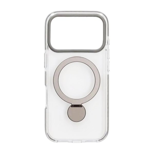 iPhone 17 Pro Max Skal Ringstativ MagSafe Grå Transparent