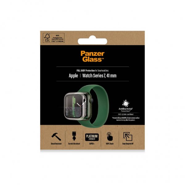 PanzerGlass Apple Watch 41mm Skal med Skärmskydd Full Body Protector Transparent