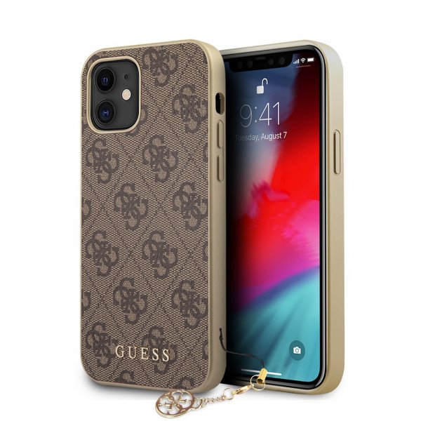 Guess iPhone 12 Mini Skal 4G Charms Brun