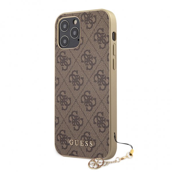Guess iPhone 12/iPhone 12 Pro Skal 4G Charms Brun