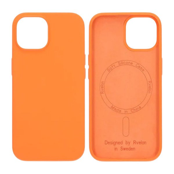 Rvelon iPhone 15 Skal Silikon MagSafe Orange