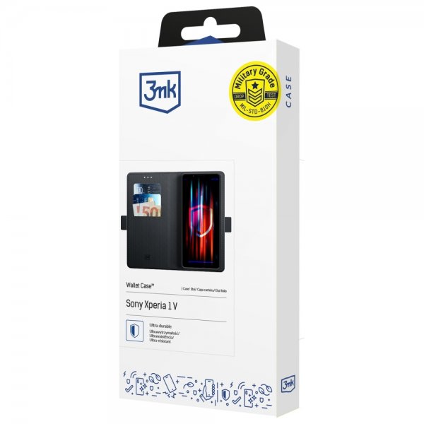 3mk Sony Xperia 1 V Fodral Wallet Svart