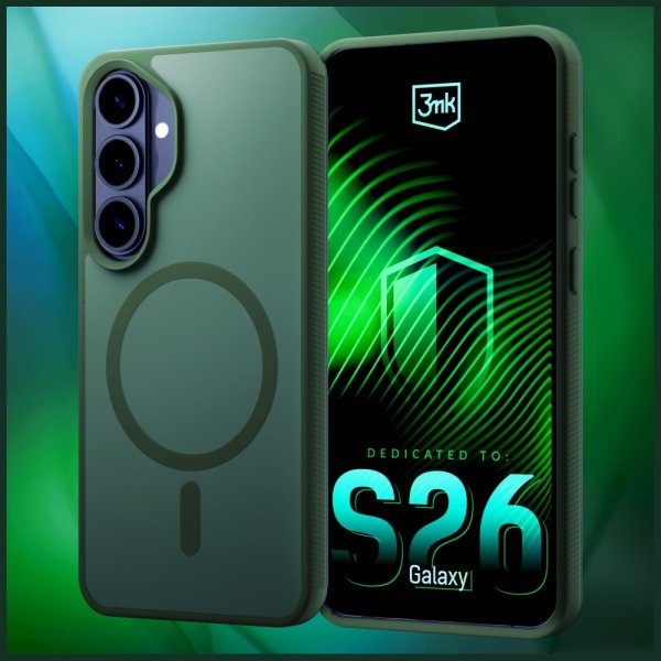 3mk Samsung Galaxy S26 Skal Smoke MagCase Grön