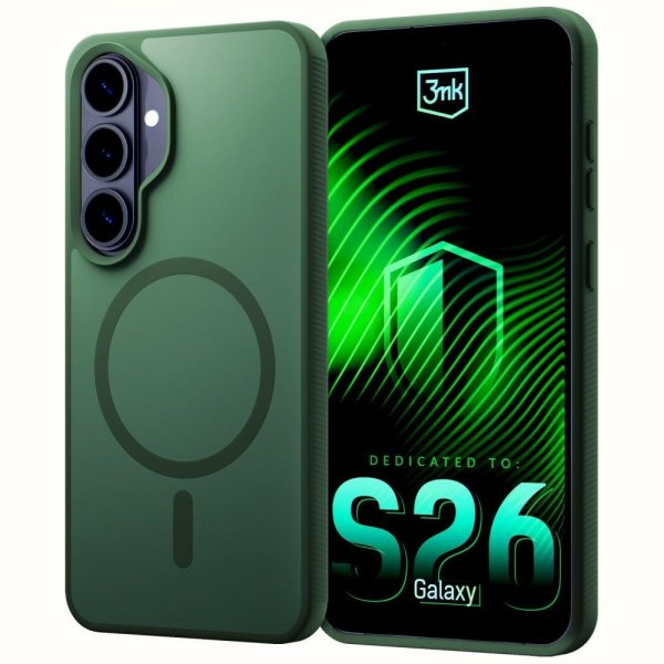 3mk Samsung Galaxy S26 Plus Skal Smoke MagCase Grön