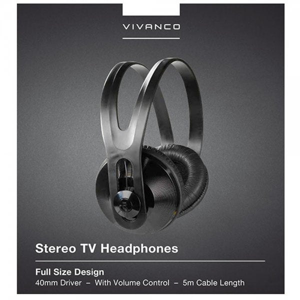 Vivanco Trådade Over-Ear Hörlurar för TV 5m kabel 3.5/6.3mm