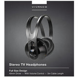 Vivanco Trådade Over-Ear Hörlurar för TV 5m kabel 3.5/6.3mm