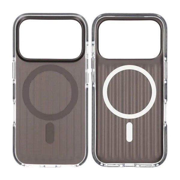 iPhone 17 Pro Skal Korrugerad MagSafe Svart Transparent