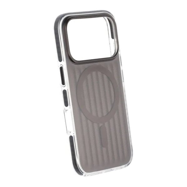 iPhone 17 Pro Skal Korrugerad MagSafe Svart Transparent