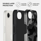 Burga iPhone 16e/iPhone 17e Skal Tough Night Black Camo