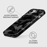 Burga iPhone 16e/iPhone 17e Skal Tough Night Black Camo