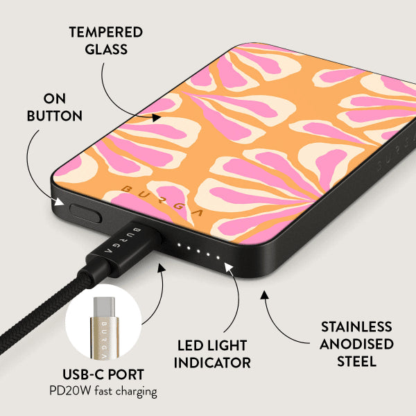 Burga Powerbank MagSafe 5000 mAh Aloha Grå