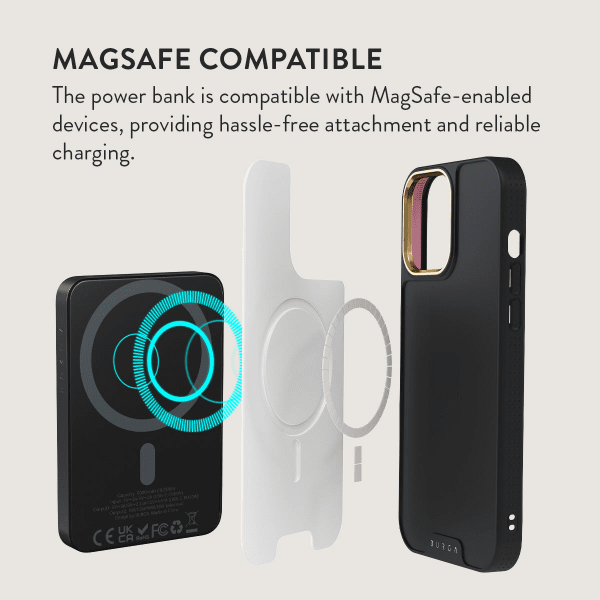 Burga Powerbank MagSafe 5000 mAh Almond Latte Grå