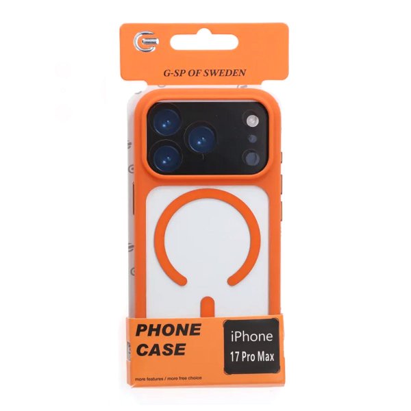 iPhone 17 Pro Max Skal Kamerasarg MagSafe Orange Transparent