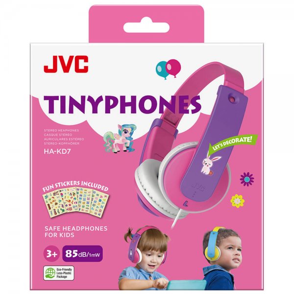 JVC Hörlurar KD7 Barn On-Ear 85dB Rosa