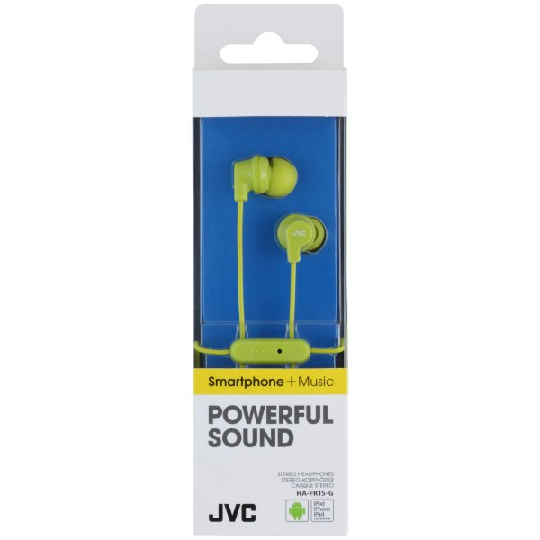 JVC Hörlurar FR15 In-Ear Remote Mic Grön