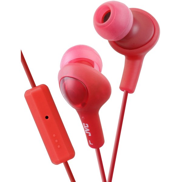 JVC Hörlurar FR6 Gumy Plus Mic Röd