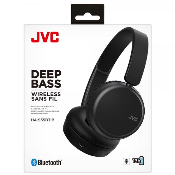 JVC Hörlurar On-Ear Wireless HA-S35BT Svart