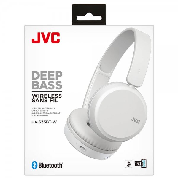 JVC Hörlurar On-Ear Wireless HA-S35BT Vit