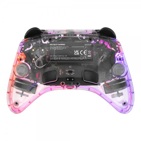 Deltaco Gaming Trådlös Kontroll för Nintendo Switch Transparent RGB