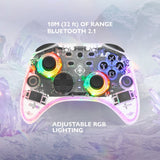 Deltaco Gaming Trådlös Kontroll för Nintendo Switch Transparent RGB