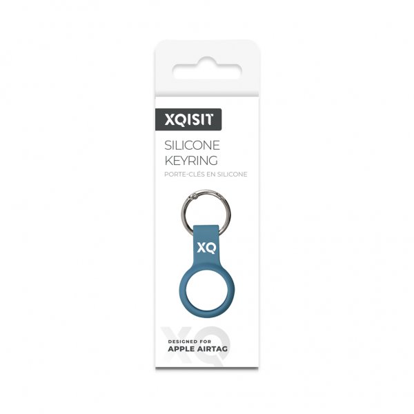 Xqisit AirTag Hållare Silicone Case Blå
