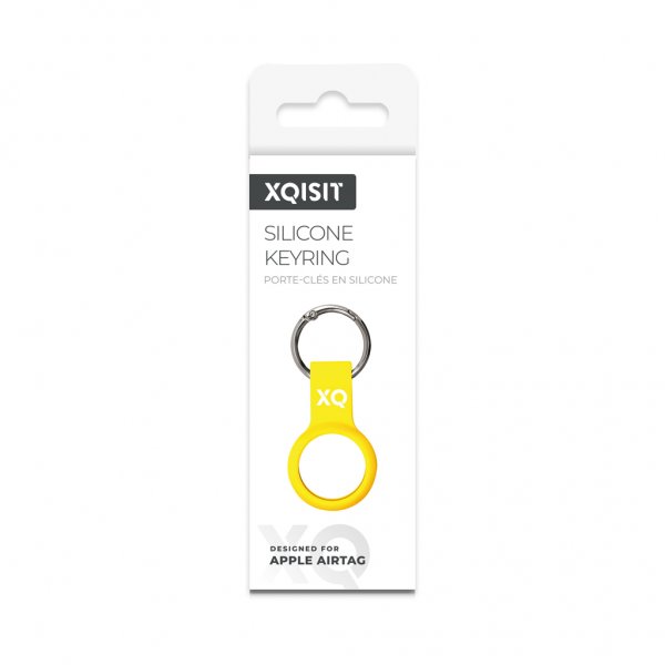 Xqisit AirTag Hållare Silicone Case Gul