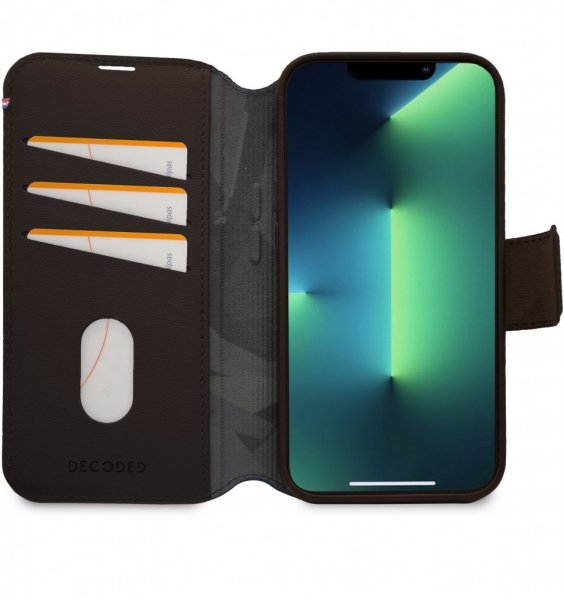 Decoded iPhone 14 Pro Fodral Leather Detachable Wallet Brun