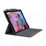 Logitech iPad 10.2 (gen 7/8/9) Fodral med Tangentbord Slim Folio Nordic Grå