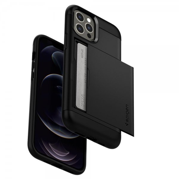 Spigen iPhone 12/iPhone 12 Pro Skal Slim Armor CS Svart