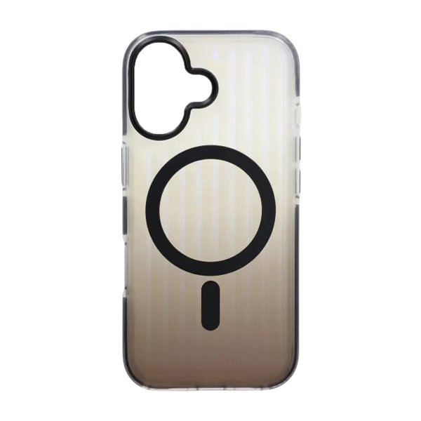 iPhone 17 Skal Korrugerad MagSafe Transparent Svart