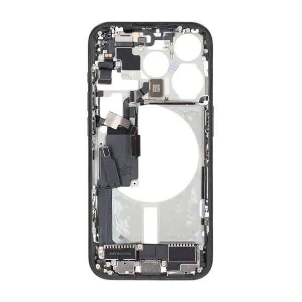 Mittenram med smådelar för iPhone 15 Pro - Svart Titan OEM