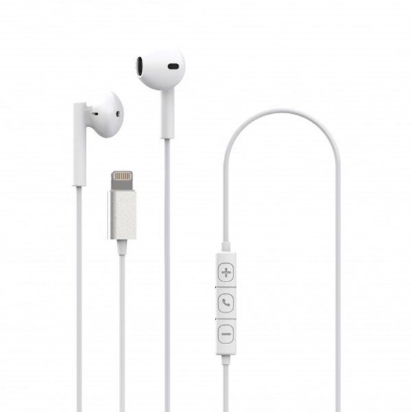 Xqisit Trådade Hörlurar Button Type Headset Lightning Vit